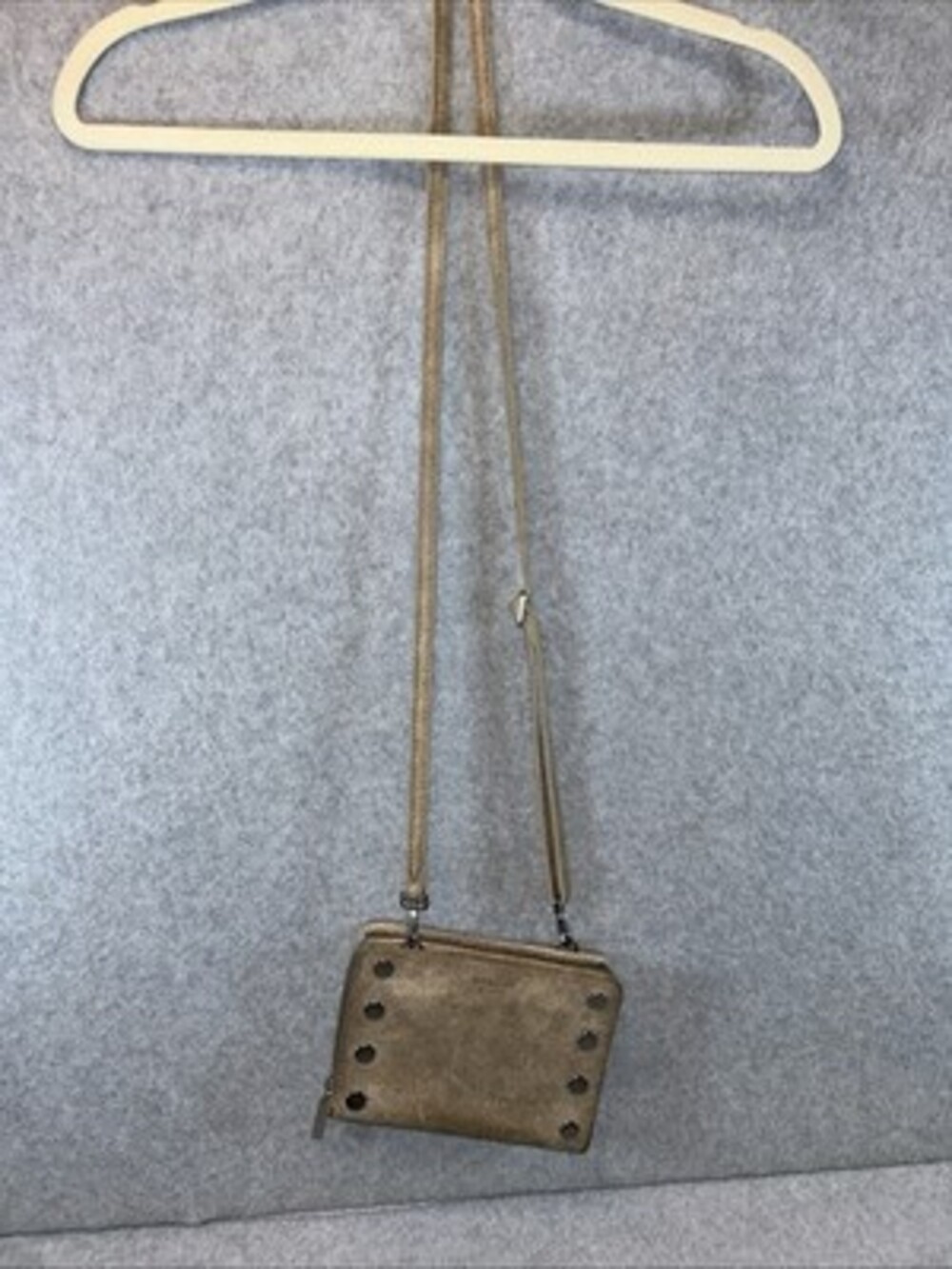 Hammitt Levy Leather Wallet Crossbody Bag, Gray Pewter Leather / Silver - Picture 2 of 6